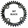 Фото выбрать и купить звезда передняя narrow-wide 36t bcd-104 чёрная алюминиевая для велосипедов со склада в СПб - большой выбор для взрослого, запчасти для велосипедов в наличии - интернет-магазин Мастерская Тимура