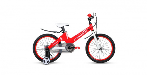 Фото выбрать и купить детский велосипед или подростковый, для девочки или мальчика, размеры 12 дюймов, 14 дюймов, 16 дюймов, 18 дюймов и 20 дюймов, горный, городской, фэтбайк, полуфэт, BMX, складной детский, трехколесный, со склада в СПб - детские велосипеды, велосипед forward cosmo 18 2.0 (2020) red красный  в наличии - интернет-магазин Мастерская Тимура