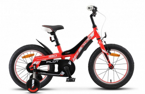 Фото выбрать и купить детский велосипед или подростковый, для девочки или мальчика, размеры 12 дюймов, 14 дюймов, 16 дюймов, 18 дюймов и 20 дюймов, горный, городской, фэтбайк, полуфэт, BMX, складной детский, трехколесный, со склада в СПб - детские велосипеды, велосипед stels pilot 180 16 v010 (2019) красный, размер  в наличии - интернет-магазин Мастерская Тимура
