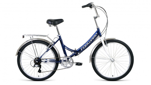 Фото выбрать и купить горный или городской велосипед, туристический, складной, со склада в СПб - большой выбор для взрослого, размеры 14, 16, 20, 22, 24, 26, 28 дюймов, детские велосипеды, велосипед forward valencia 24 2.0 (2021) темно-синий / серый  в наличии - интернет-магазин Мастерская Тимура