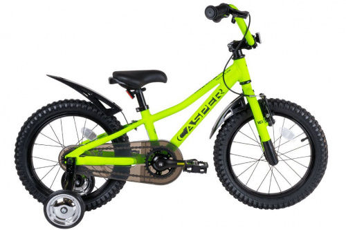 Фото выбрать и купить детский велосипед или подростковый, для девочки или мальчика, размеры 12 дюймов, 14 дюймов, 16 дюймов, 18 дюймов и 20 дюймов, горный, городской, фэтбайк, полуфэт, BMX, складной детский, трехколесный, со склада в СПб - детские велосипеды, велосипед tech team casper 16 зеленый  в наличии - интернет-магазин Мастерская Тимура