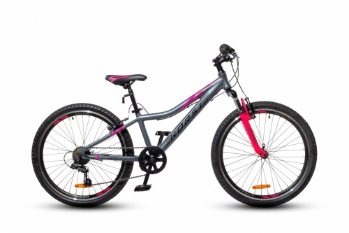 Фото выбрать и купить горный велосипед, горный двухподвес для подростка, BMX, полуфэт, фэтбайк, складной, детский велосипед для девочки или мальчика в СПб - большой выбор, размер колеса 20, 24, 26 и 27,5 дюйма, велосипед horst fancy 24 (2021) серый/розовый  в наличии - интернет-магазин Мастерская Тимура