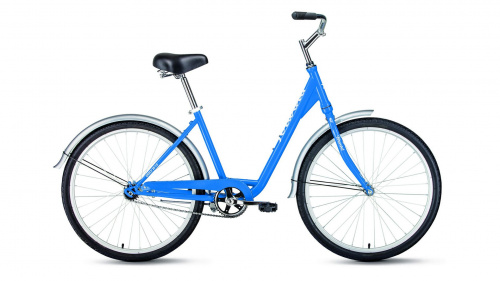 Фото выбрать и купить горный или городской велосипед, коммутер или коммютер, подростковый или туристический со склада в СПб - большой выбор для взрослого, размеры 16, 18, 20, 24, 26 и 28 дюймов, велосипед forward grace 26 1.0 (2022) синий/белый, 17" велосипеды в наличии - интернет-магазин Мастерская Тимура