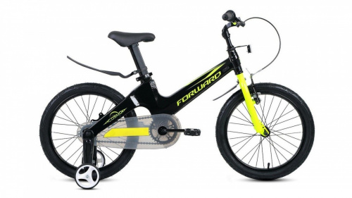 Фото выбрать и купить детский велосипед или подростковый, для девочки или мальчика, размеры 12 дюймов, 14 дюймов, 16 дюймов, 18 дюймов и 20 дюймов, горный, городской, фэтбайк, полуфэт, BMX, складной детский, трехколесный, со склада в СПб - детские велосипеды, велосипед forward cosmo 18 (2021) черный / зеленый  в наличии - интернет-магазин Мастерская Тимура