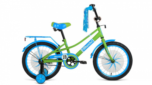 Фото выбрать и купить детский велосипед или подростковый, для девочки или мальчика, размеры 12 дюймов, 14 дюймов, 16 дюймов, 18 дюймов и 20 дюймов, горный, городской, фэтбайк, полуфэт, BMX, складной детский, трехколесный, со склада в СПб - детские велосипеды, велосипед forward azure 18 (2021) зеленый / голубой  в наличии - интернет-магазин Мастерская Тимура
