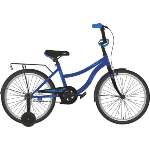 Фото выбрать и купить детский велосипед или подростковый, для девочки или мальчика, размеры 12 дюймов, 14 дюймов, 16 дюймов, 18 дюймов и 20 дюймов, горный, городской, фэтбайк, полуфэт, BMX, складной детский, трехколесный, со склада в СПб - детские велосипеды, велосипед novatrack 18" wind синий, защита цепи а-тип, пер.ручн, зад нож тормоз., крылья, багажник  в наличии - интернет-магазин Мастерская Тимура