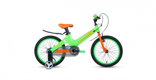 Фото выбрать и купить детский велосипед или подростковый, для девочки или мальчика, размеры 12 дюймов, 14 дюймов, 16 дюймов, 18 дюймов и 20 дюймов, горный, городской, фэтбайк, полуфэт, BMX, складной детский, трехколесный, со склада в СПб - детские велосипеды, велосипед forward cosmo 18 2.0 (2020) green зелёный  в наличии - интернет-магазин Мастерская Тимура