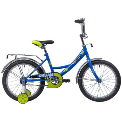 Фото выбрать и купить детский велосипед или подростковый, для девочки или мальчика, размеры 12 дюймов, 14 дюймов, 16 дюймов, 18 дюймов и 20 дюймов, горный, городской, фэтбайк, полуфэт, BMX, складной детский, трехколесный, со склада в СПб - детские велосипеды, велосипед novatrack 18", urban, синий, защита а-тип, тормоз нож., крылья и багажник хром.,  в наличии - интернет-магазин Мастерская Тимура