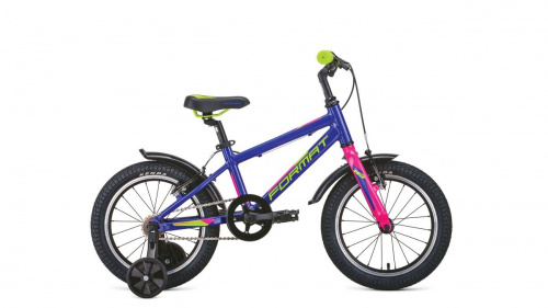 Фото выбрать и купить детский велосипед или подростковый, для девочки или мальчика, размеры 12 дюймов, 14 дюймов, 16 дюймов, 18 дюймов и 20 дюймов, горный, городской, фэтбайк, полуфэт, BMX, складной детский, трехколесный, со склада в СПб - детские велосипеды, велосипед format kids 16 (2020) violet фиолетовый  в наличии - интернет-магазин Мастерская Тимура