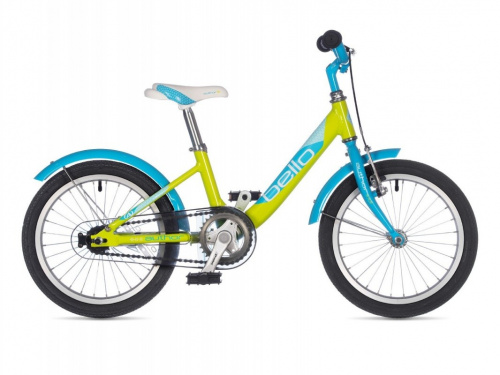Фото выбрать и купить детский велосипед или подростковый, для девочки или мальчика, размеры 12 дюймов, 14 дюймов, 16 дюймов, 18 дюймов и 20 дюймов, горный, городской, фэтбайк, полуфэт, BMX, складной детский, трехколесный, со склада в СПб - детские велосипеды, велосипед author bello (2021) салатовый/голубой  в наличии - интернет-магазин Мастерская Тимура