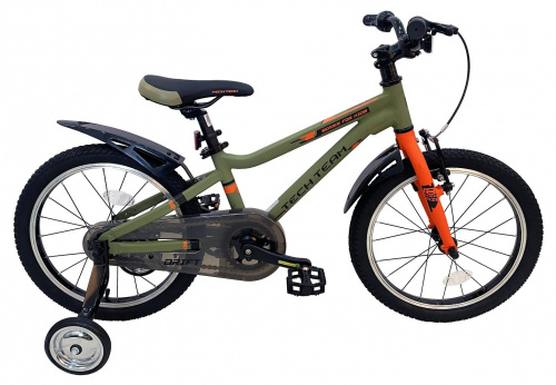 Фото выбрать и купить детский велосипед или подростковый, для девочки или мальчика, размеры 12 дюймов, 14 дюймов, 16 дюймов, 18 дюймов и 20 дюймов, горный, городской, фэтбайк, полуфэт, BMX, складной детский, трехколесный, со склада в СПб - детские велосипеды, велосипед tech team drift 18 alu (18" 1 ск.) зеленый  в наличии - интернет-магазин Мастерская Тимура