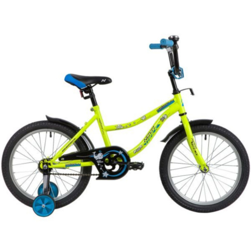 Фото выбрать и купить детский велосипед или подростковый, для девочки или мальчика, размеры 12 дюймов, 14 дюймов, 16 дюймов, 18 дюймов и 20 дюймов, горный, городской, фэтбайк, полуфэт, BMX, складной детский, трехколесный, со склада в СПб - детские велосипеды, велосипед novatrack 18" neptune зеленый, тормоз нож, крылья корот, защита а-тип  в наличии - интернет-магазин Мастерская Тимура