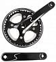 Фото выбрать и купить ситема шатунов 44t bcd-104 prowheel swift (spectra) с рокрингом 170 mm, под квадрат, чёрные для велосипедов со склада в СПб - большой выбор для взрослого, запчасти для велосипедов в наличии - интернет-магазин Мастерская Тимура